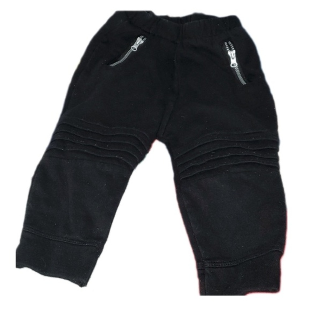 black Wonder Nation baby fleece-lined moto joggers - Picture 1 of 3